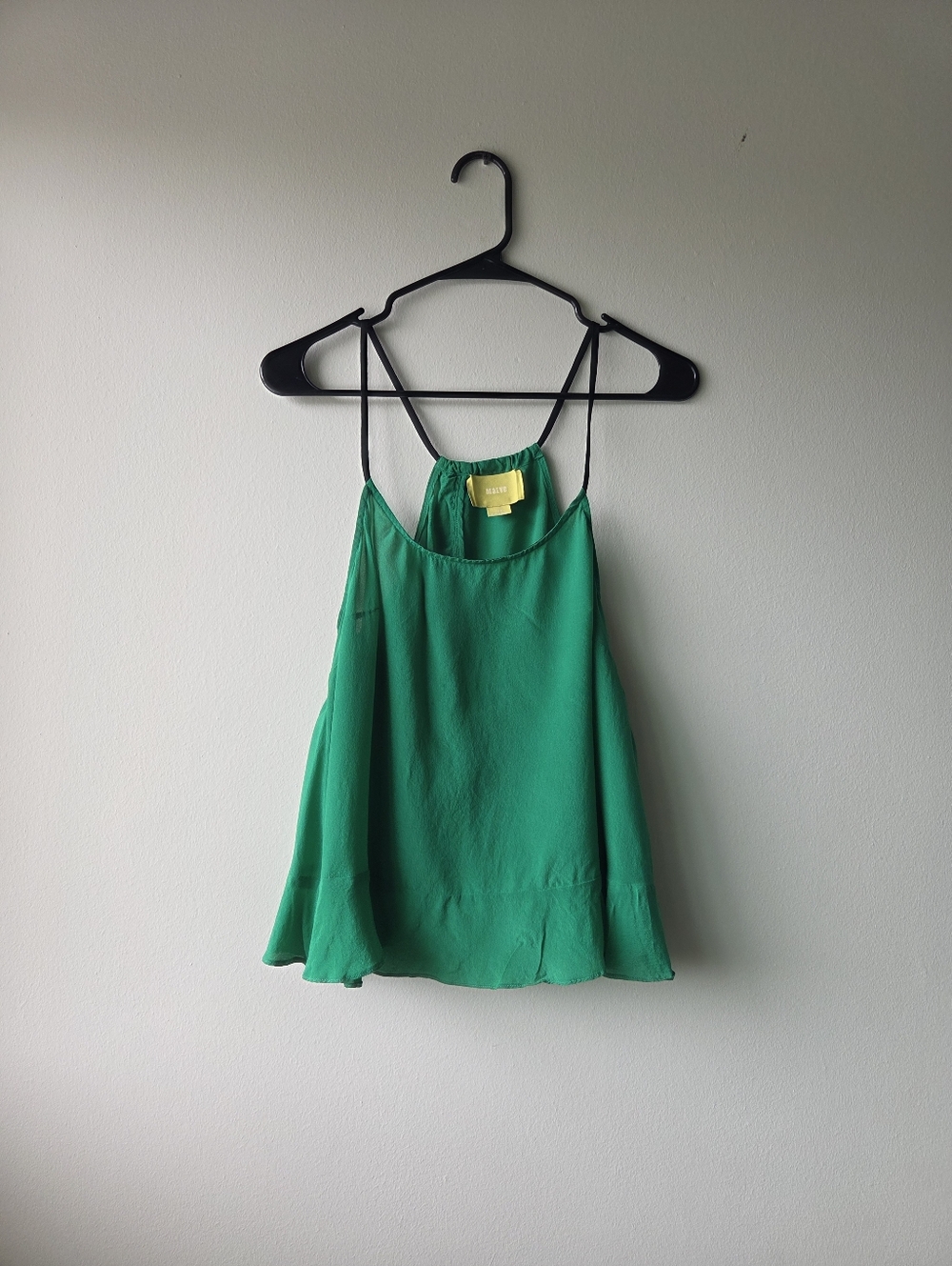 Maeve Green Spaghetti-Strap Women's Tank Top Size 10P 100% Silk